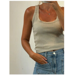 Zara Tank Top Womens Large NEW Ribbed Fitted Casual Cami Basic Texturized Shirt
